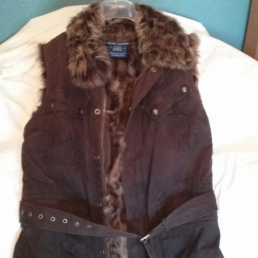 Ralph Lauren Leather/fur Vest